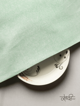 Small Plain Line White & Green Traditional Khadi Fabric