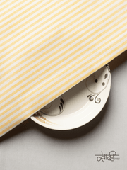 White & Yellow Big Line Trending Khadi Fabric