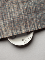 Bluish Gray Traditional Pattern Pure Khadi Fabric