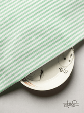 White & Green Big Line Trending Khadi Fabric