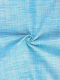 Sky Blue Traditional Pattern Cotton Khadi Fabric (34 Inch Width)