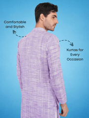 Purple Colour Khadi Kurta