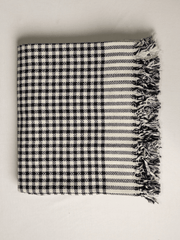 Hand Woven Khadi Blankets, Khes, Throw - All Season - Black