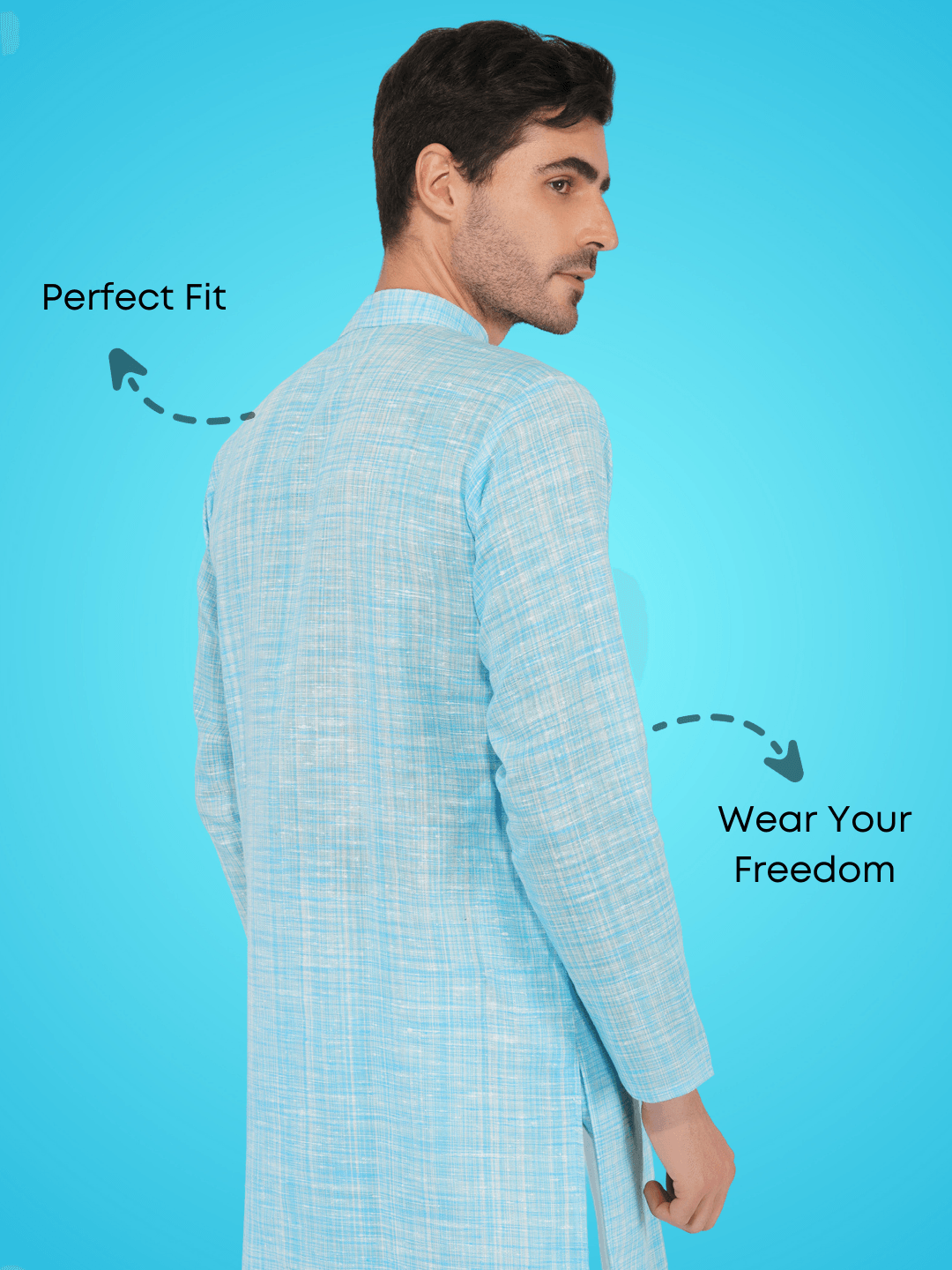 Light Blue Khadi Kurta Light Blue Khadi Kurta
