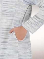 Traditional Khadi Kurta Off-White Blended with Blue Colour