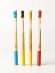 Premium Bamboo Toothbrush with Charcoal Activated Bristles Pack Of 4