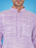 Purple Khadi Cotton Kurta