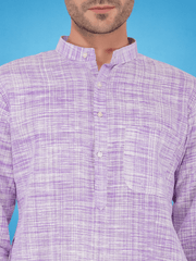 Purple Colour Khadi Kurta