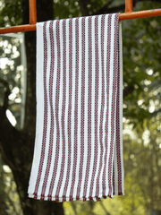 100% Cotton Khadi Towel Red Check