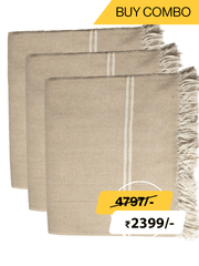 HAND WOVEN KHADI KHES, BLANKETS, THROW IN LIGHT BROWN COLOR- ALL WEATHER