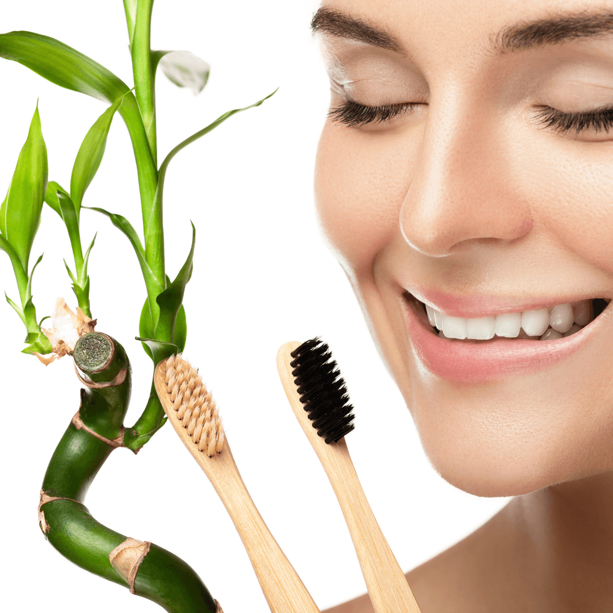Premium Bamboo Toothbrush with Charcoal Activated Bristles Pack Of 4 Premium Bamboo Toothbrush with Charcoal Activated Bristles Pack Of 4