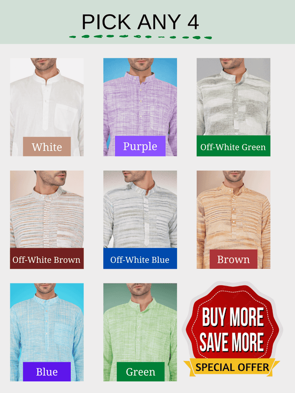 Buy Khadi Kurtas for Men Online in India - Khadi Sadan