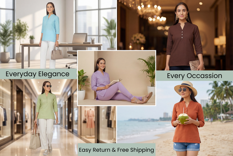 Short Kurtis Collection - Casual Handwoven Khadi Wear