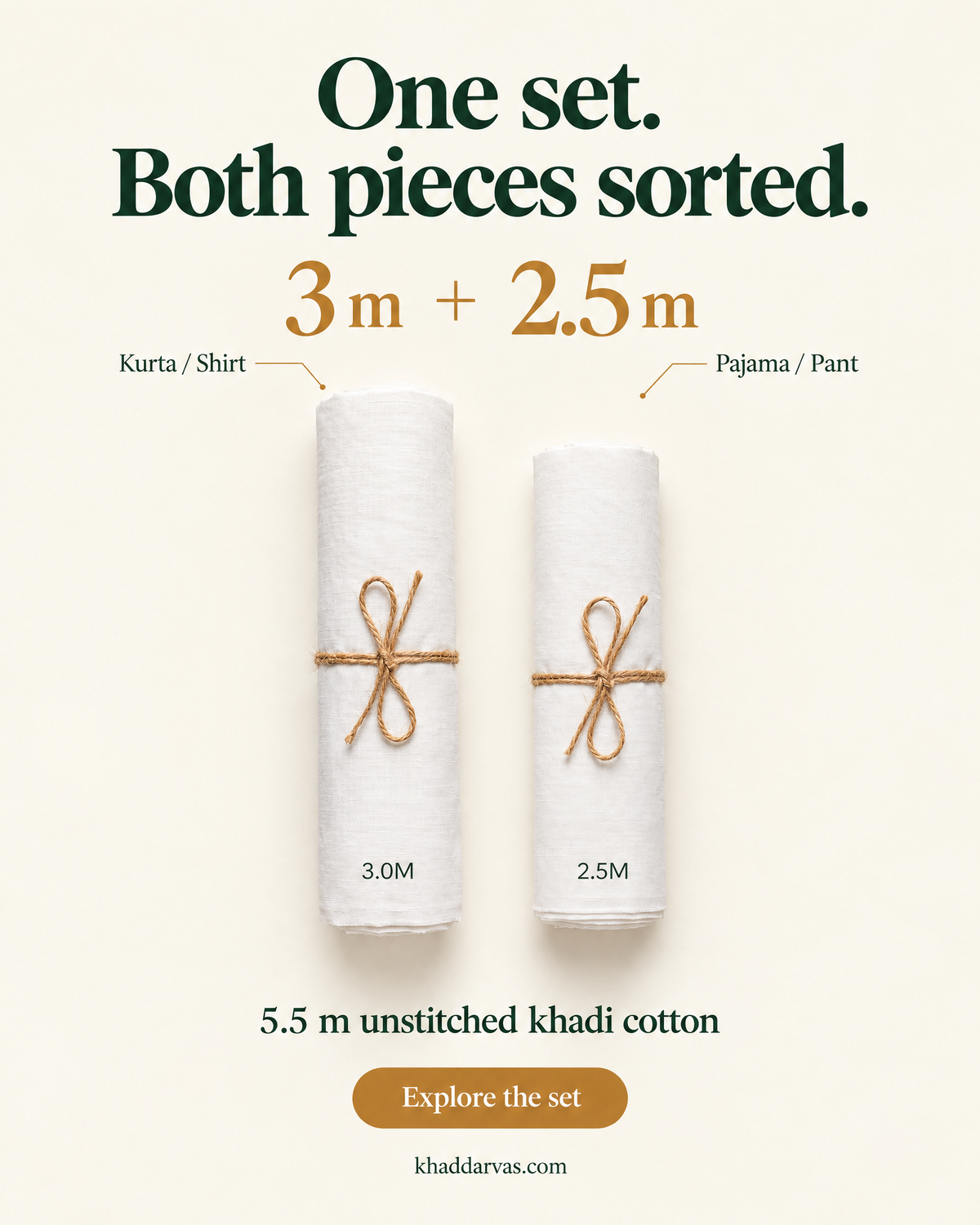 Versatile Khadi Fabric Combo Set- 5.5M