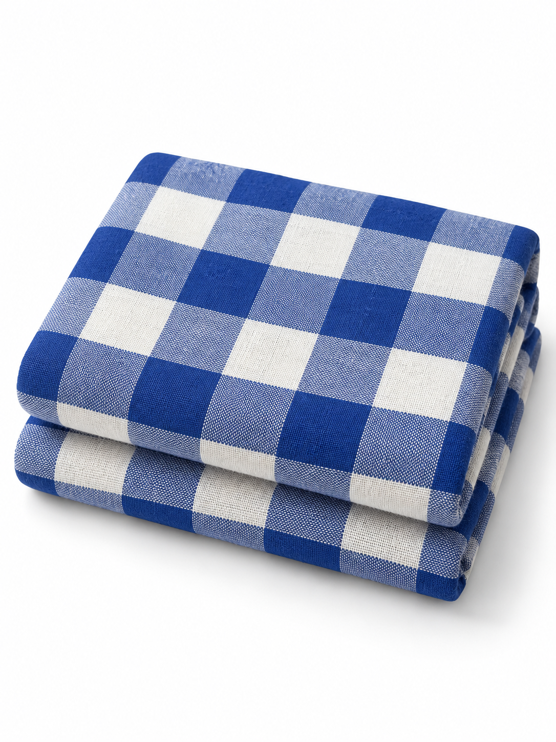 Authentic Blue Checked Khaddar Cotton Fabric