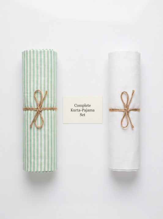 Natural Cotton Khadi Fabric Combo Set- 5.5M