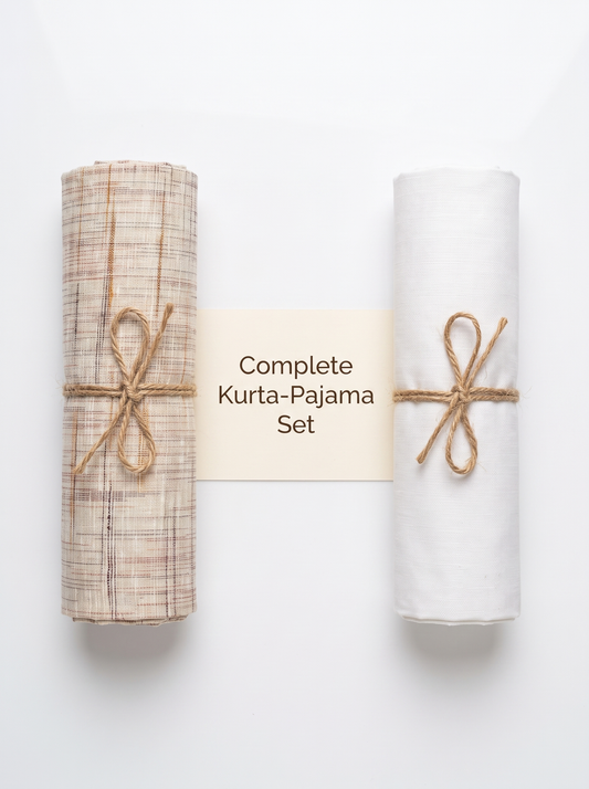Pure Handwoven Khadi Fabric Combo Set- 5.5M
