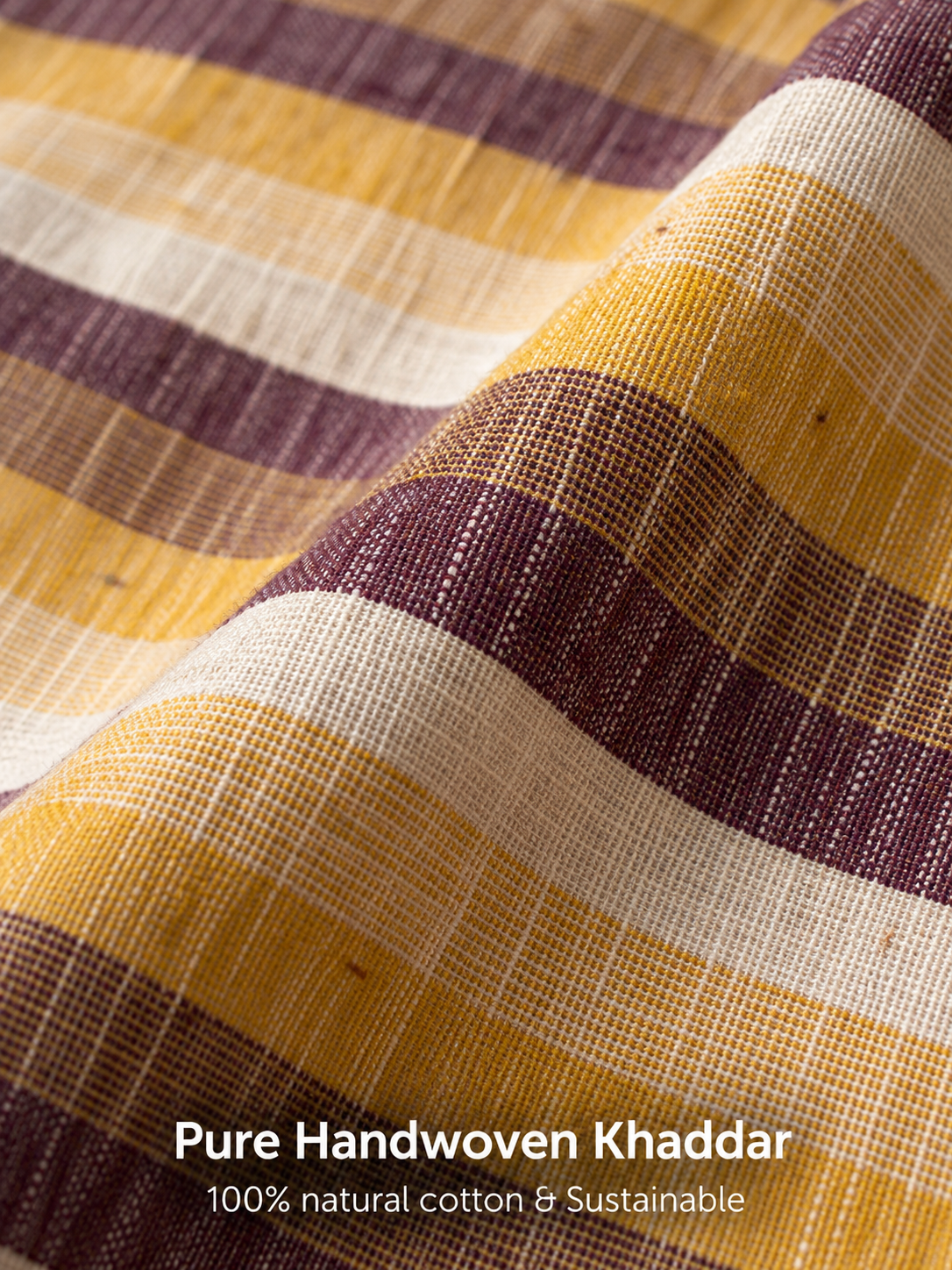 Premium Striped Khadi Handloom Fabric