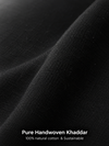 Authentic Pure Black Khaddar Cotton Fabric
