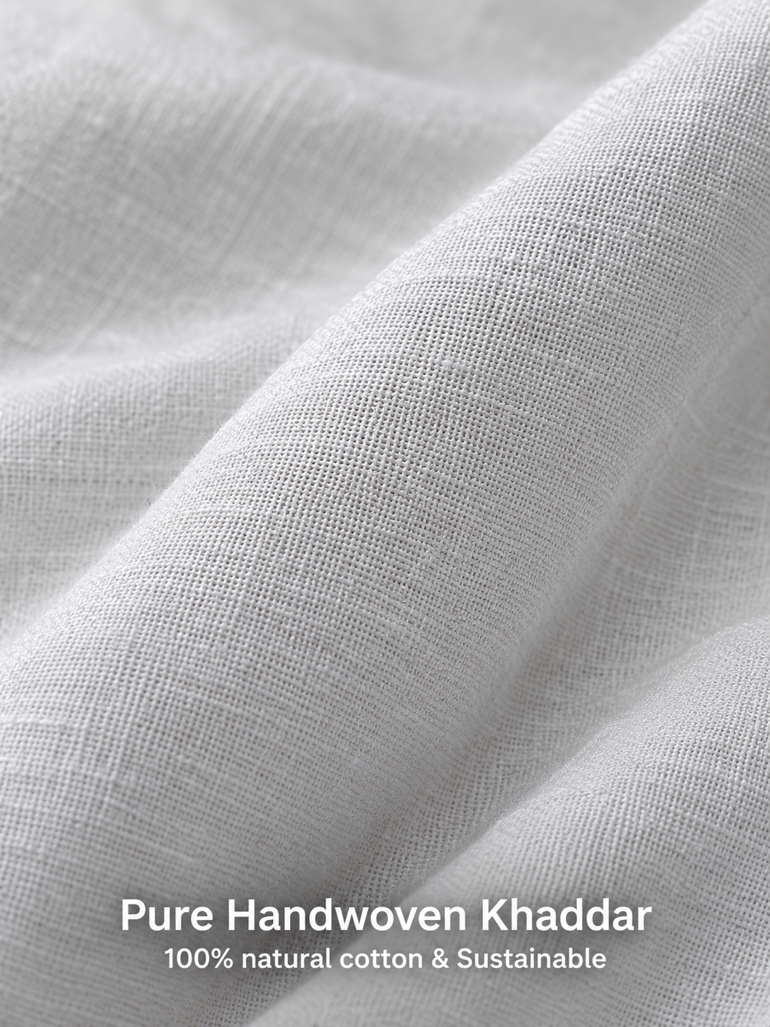 Pure White Khaddar Cotton Fabric