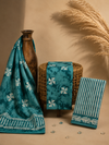Sea Green Ripple Stripe Batik  | 3-Piece Unstitched Suit Set