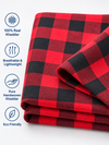 Red and Black Checked Khaddar Cotton Fabric
