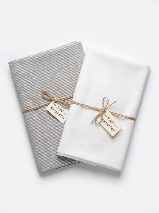 Elegant Cotton Khadi Fabric Combo Set- 5.5M
