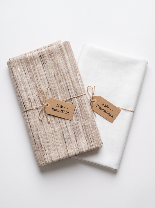 Premium Handwoven Khadi Fabric Combo Set- 5.5M
