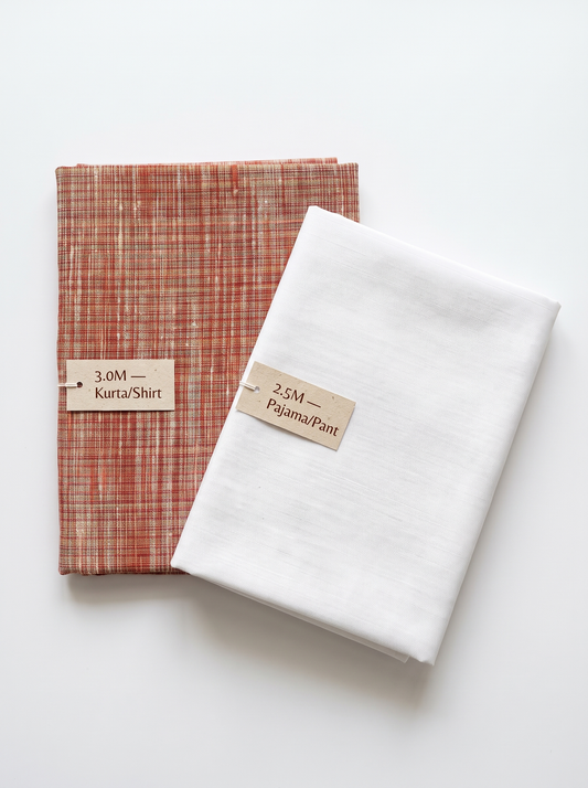 Designer Handwoven Khadi Fabric Combo Set- 5.5M
