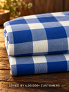 Authentic Blue Checked Khaddar Cotton Fabric