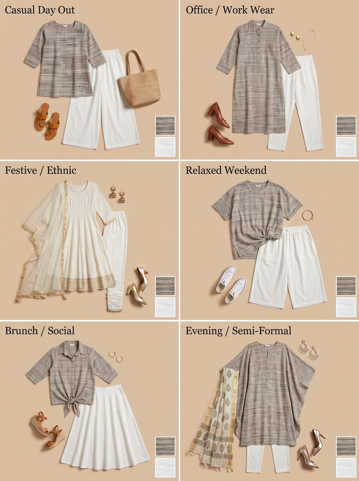 Traditional Khadi Fabric Combo Set- 5.5M
