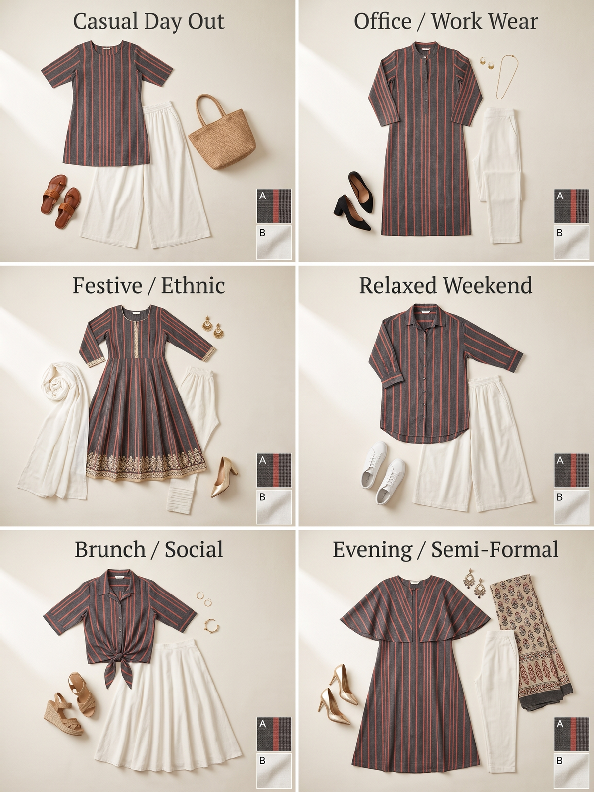Authentic Khadi Fabric Combo - 4.8M