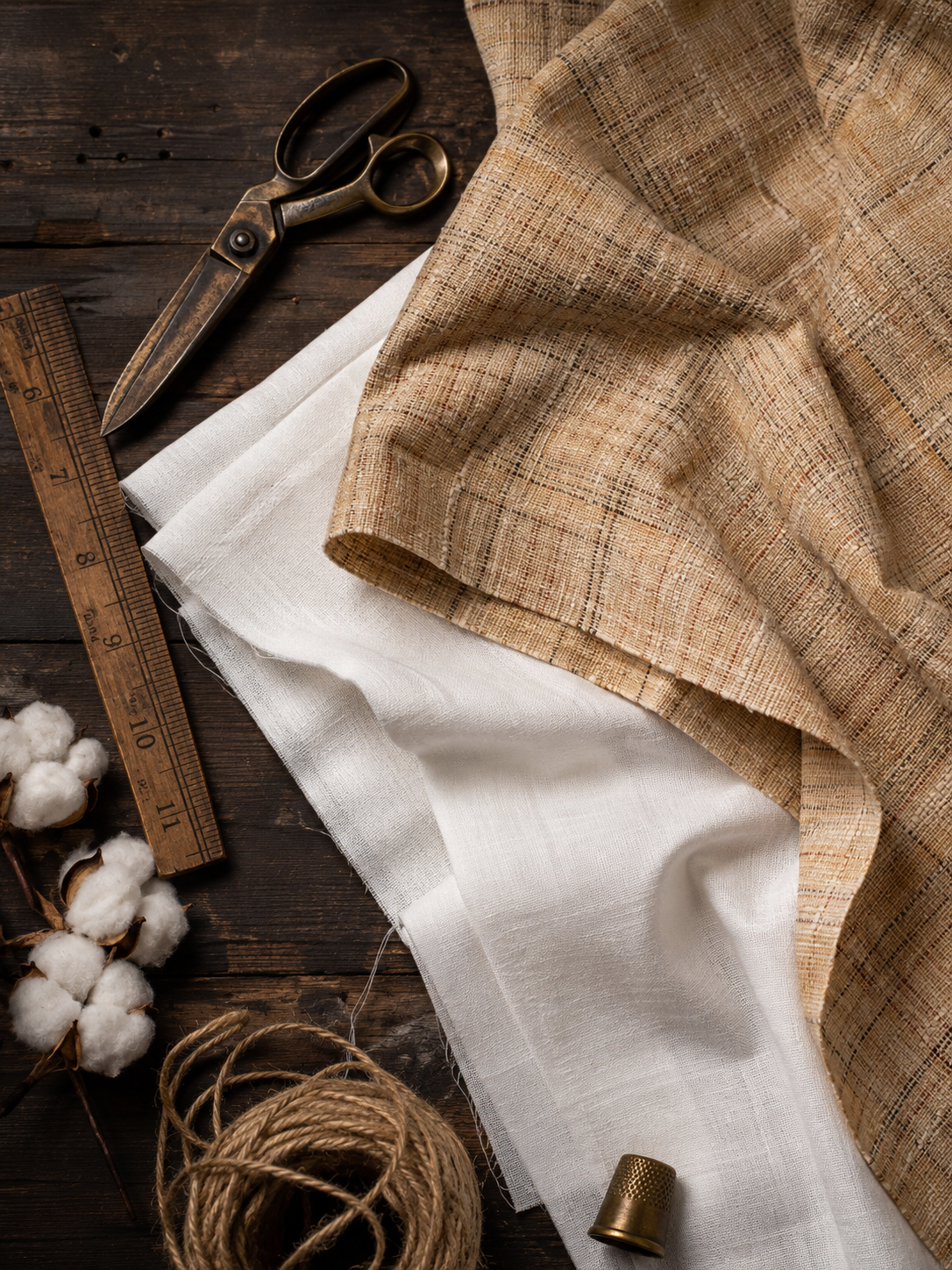 Elegant Handwoven Khadi Fabric Combo Set- 5.5M