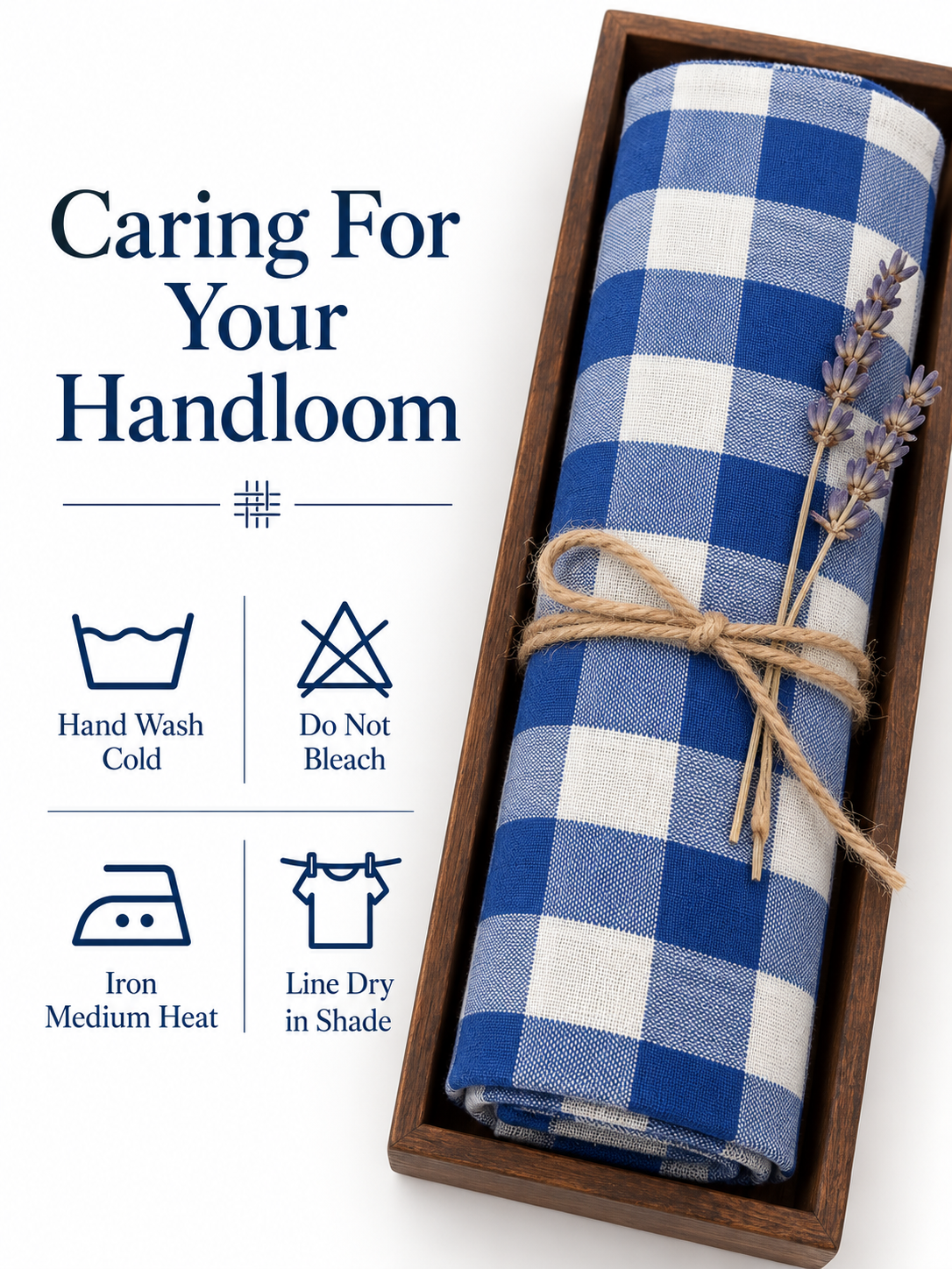 Authentic Blue Checked Khaddar Cotton Fabric
