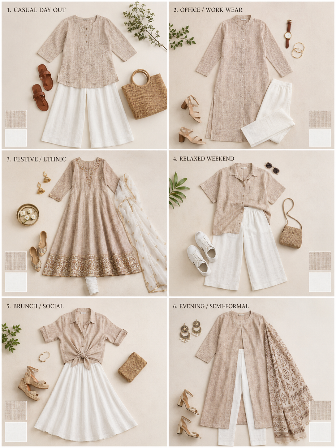 Premium Handwoven Khadi Fabric Combo Set- 5.5M