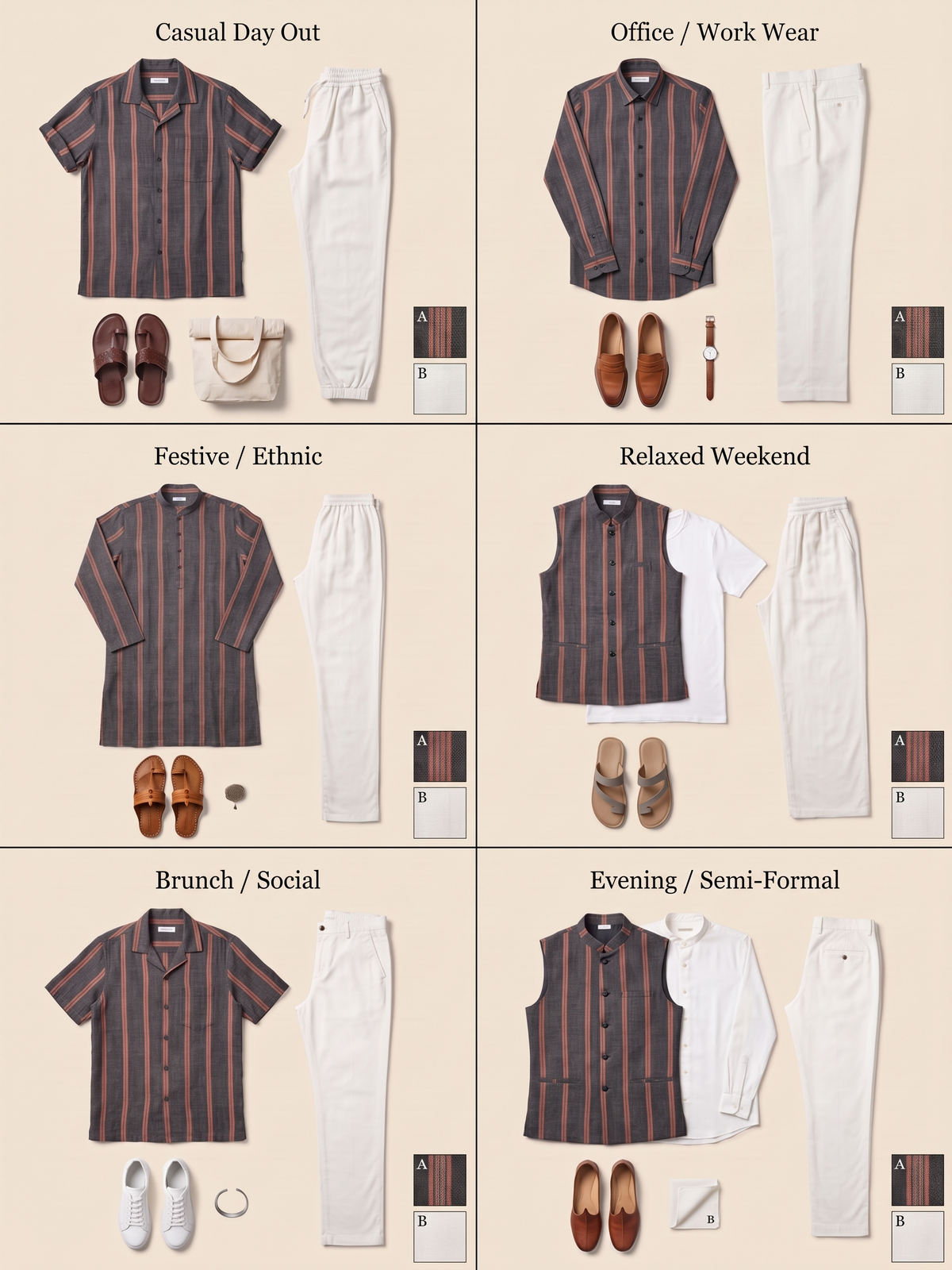 Authentic Khadi Fabric Combo - 4.8M