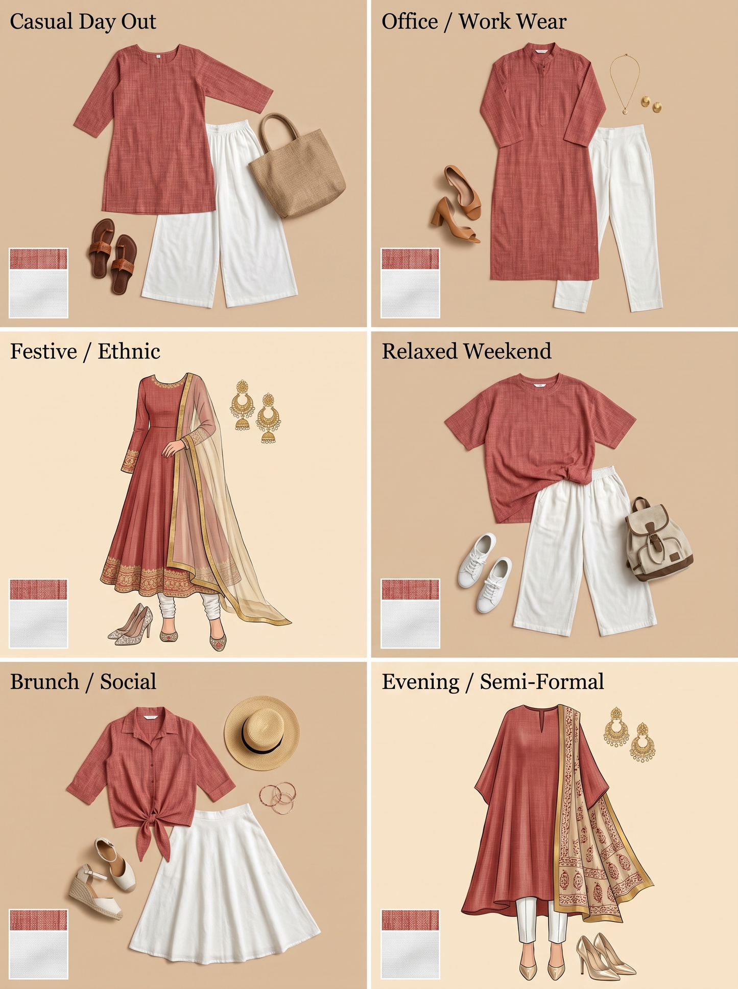 Elegant Khadi Fabric Combo Set- 5.5M