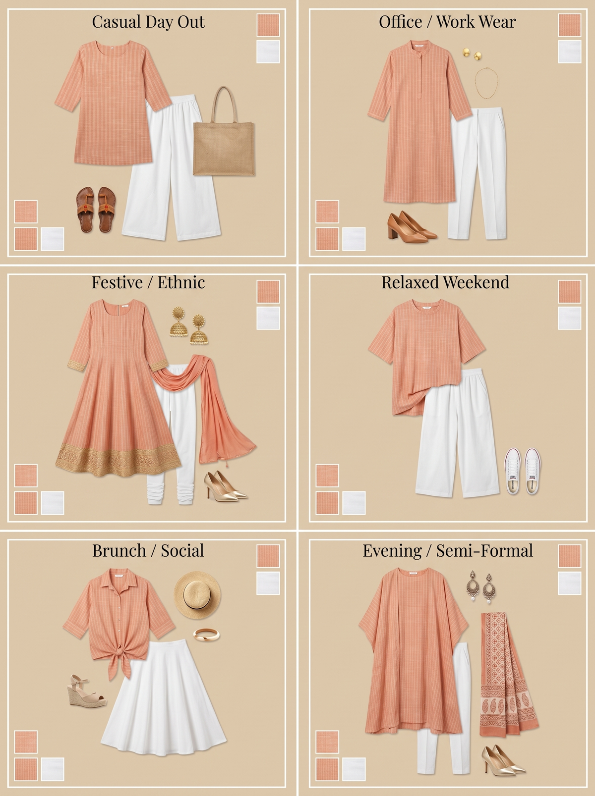Classic Cotton Khadi Fabric Combo Set- 5.5M