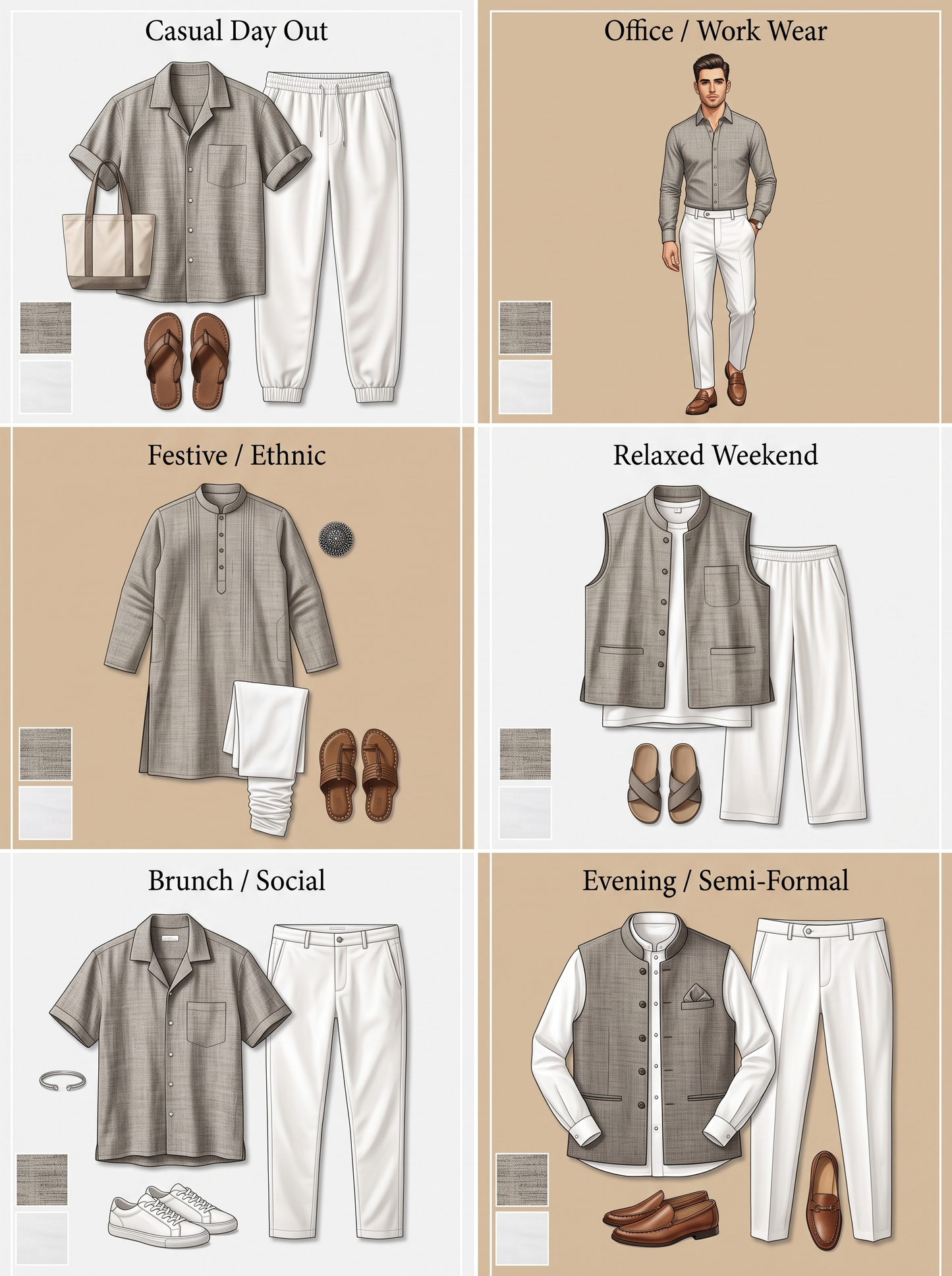 Traditional Khadi Fabric Combo Set- 5.5M