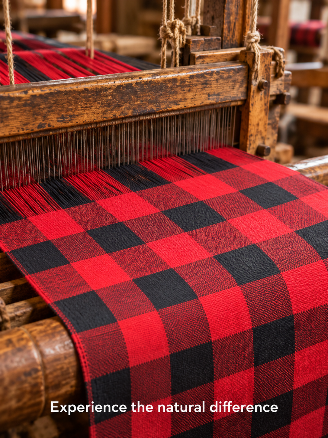 Red and Black Checked Khaddar Cotton Fabric