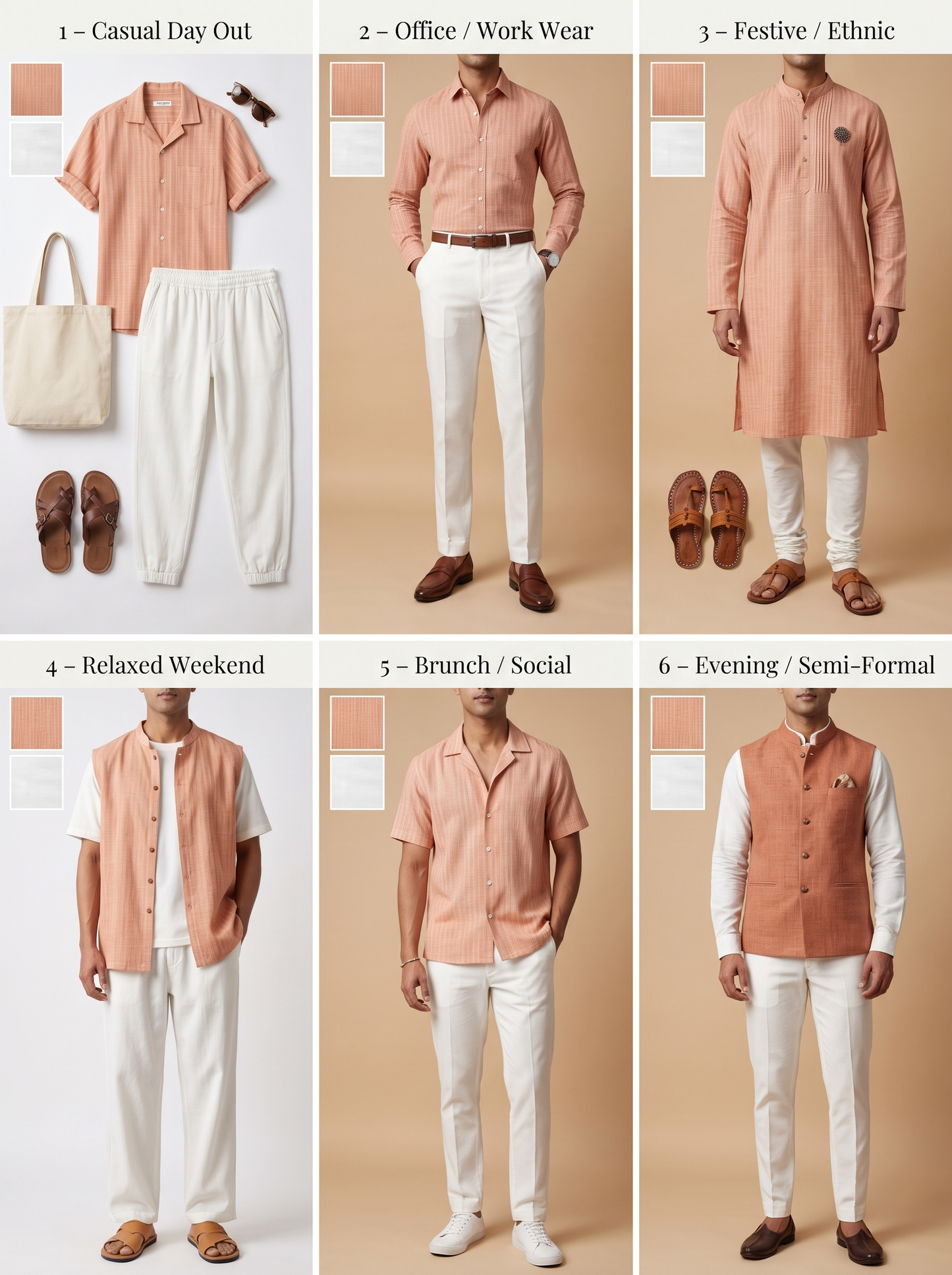 Classic Cotton Khadi Fabric Combo Set- 5.5M
