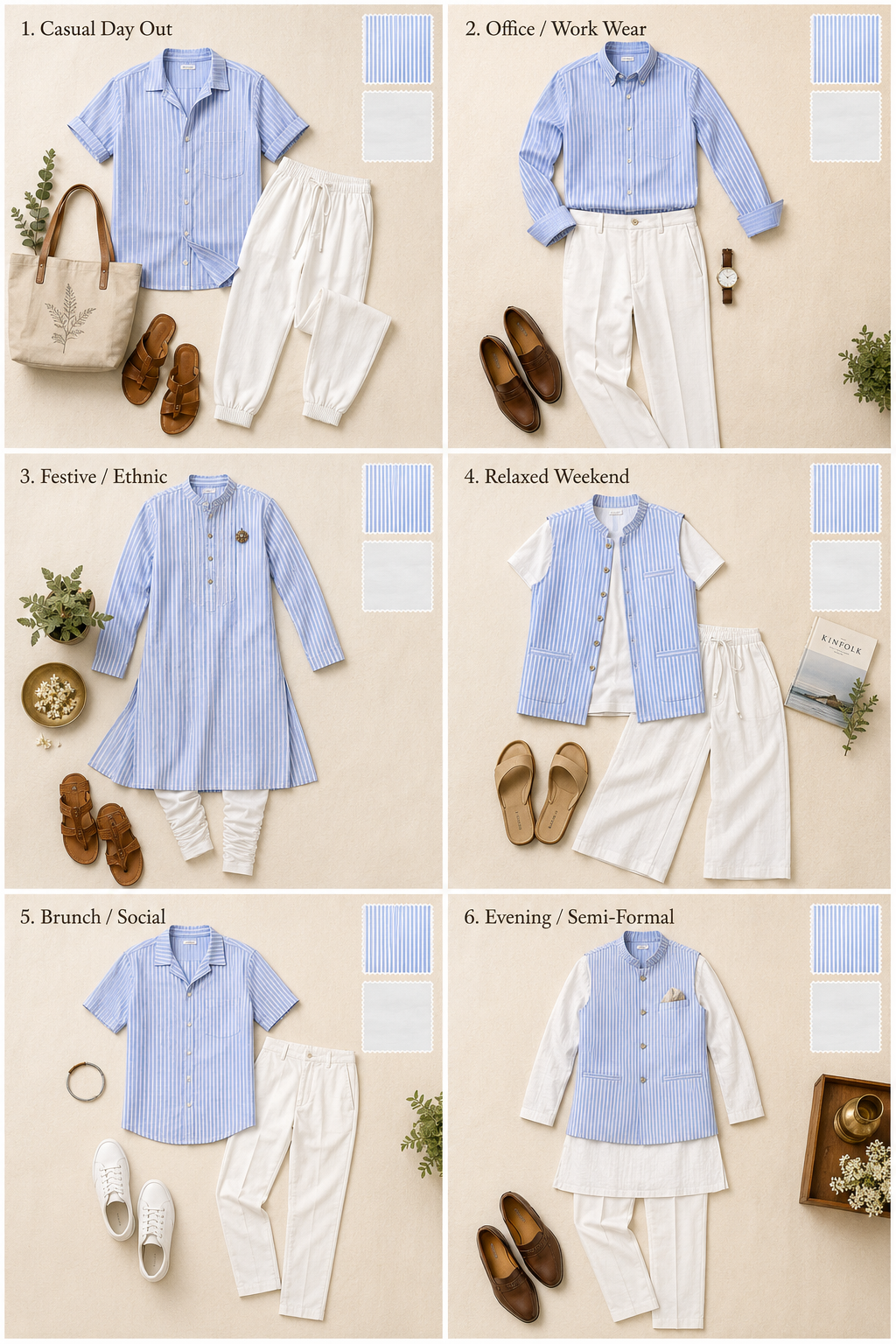 Designer Cotton Khadi Fabric Combo Set- 5.5M