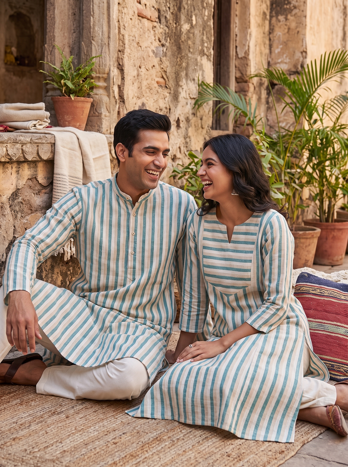 Classic Striped Khadi Cotton Fabric