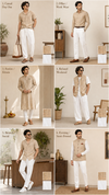 Elegant Handwoven Khadi Fabric Combo Set- 5.5M