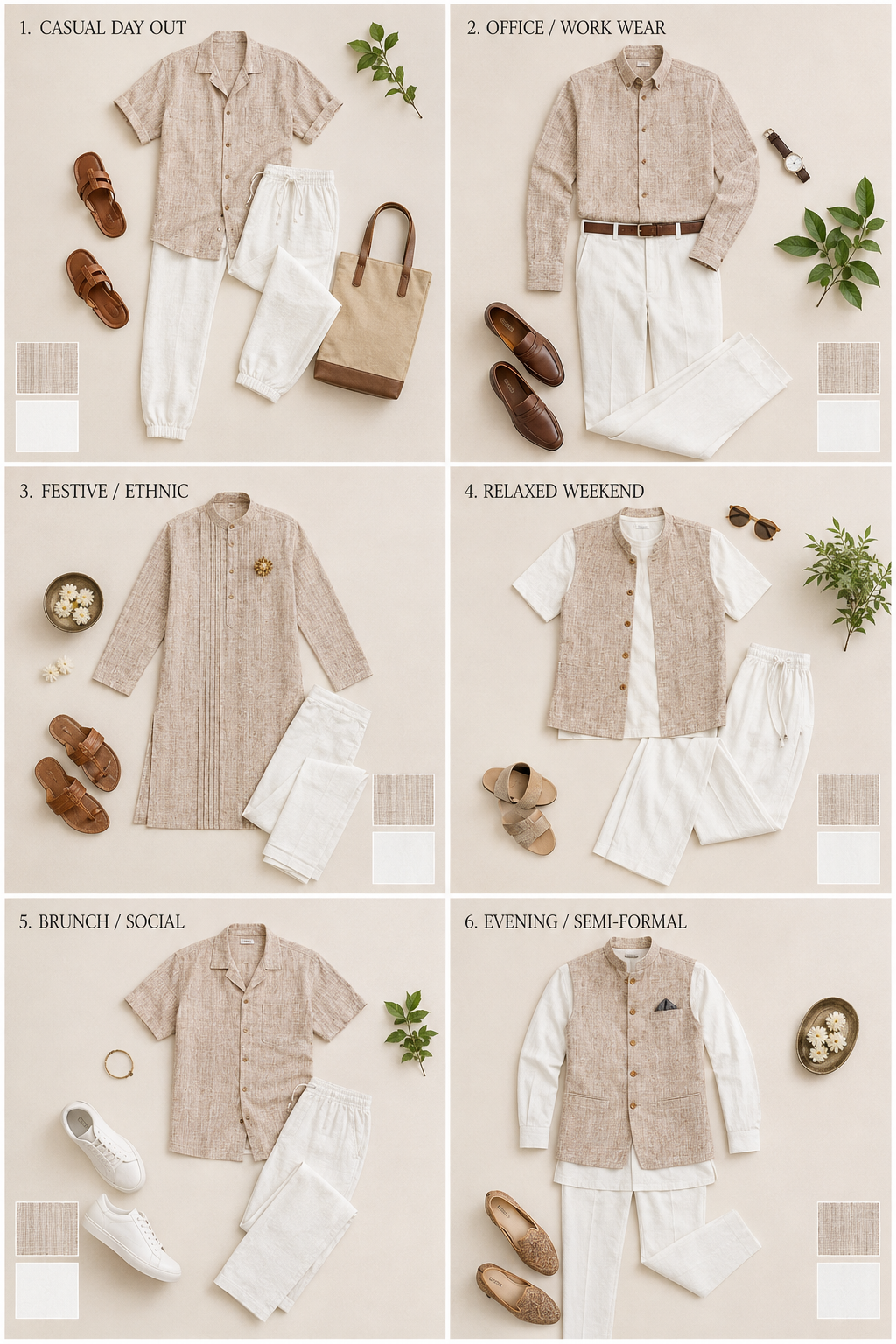 Premium Handwoven Khadi Fabric Combo Set- 5.5M