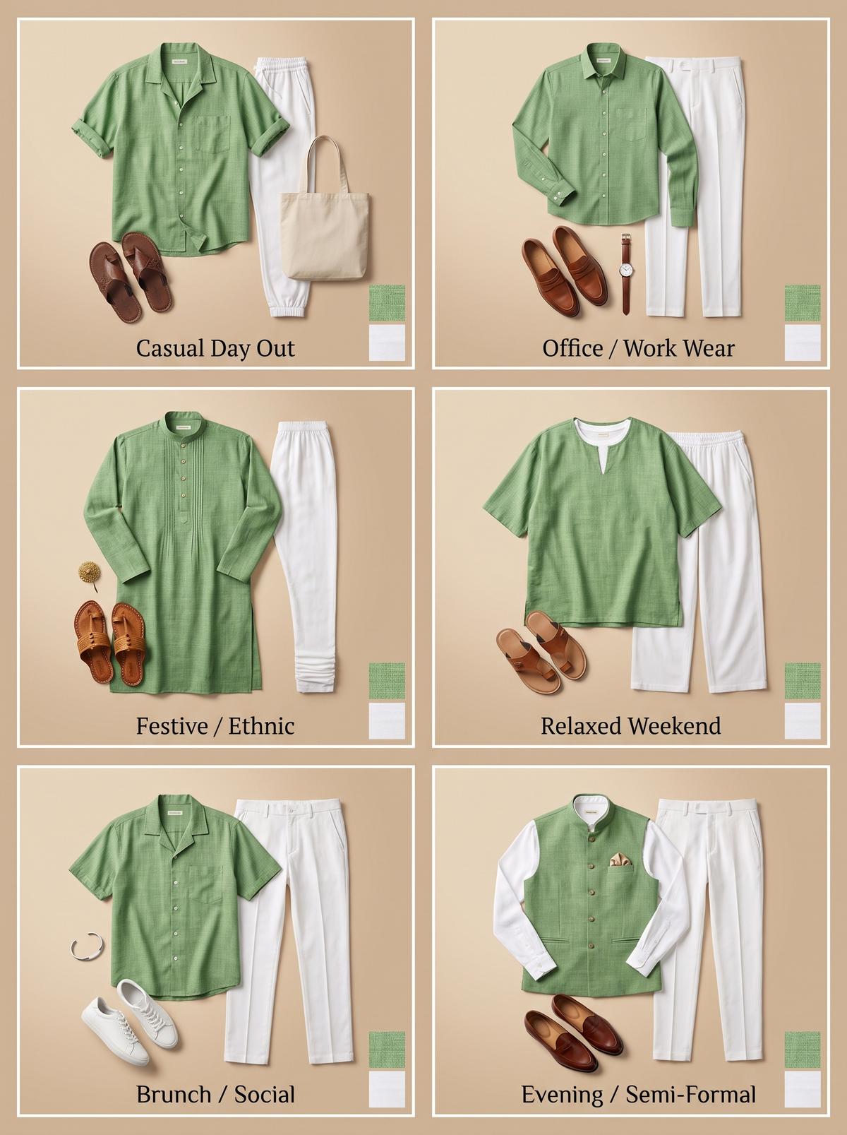 Essential Khadi Fabric Combo Set- 5.5M