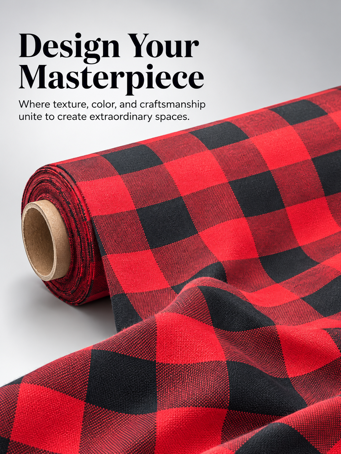Red and Black Checked Khaddar Cotton Fabric