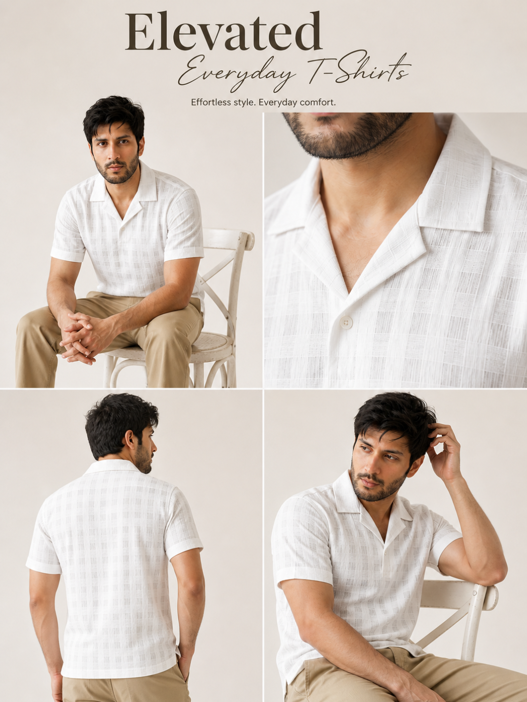 Khaddarvas Premium Woven Cuban Collar Polo Shirt