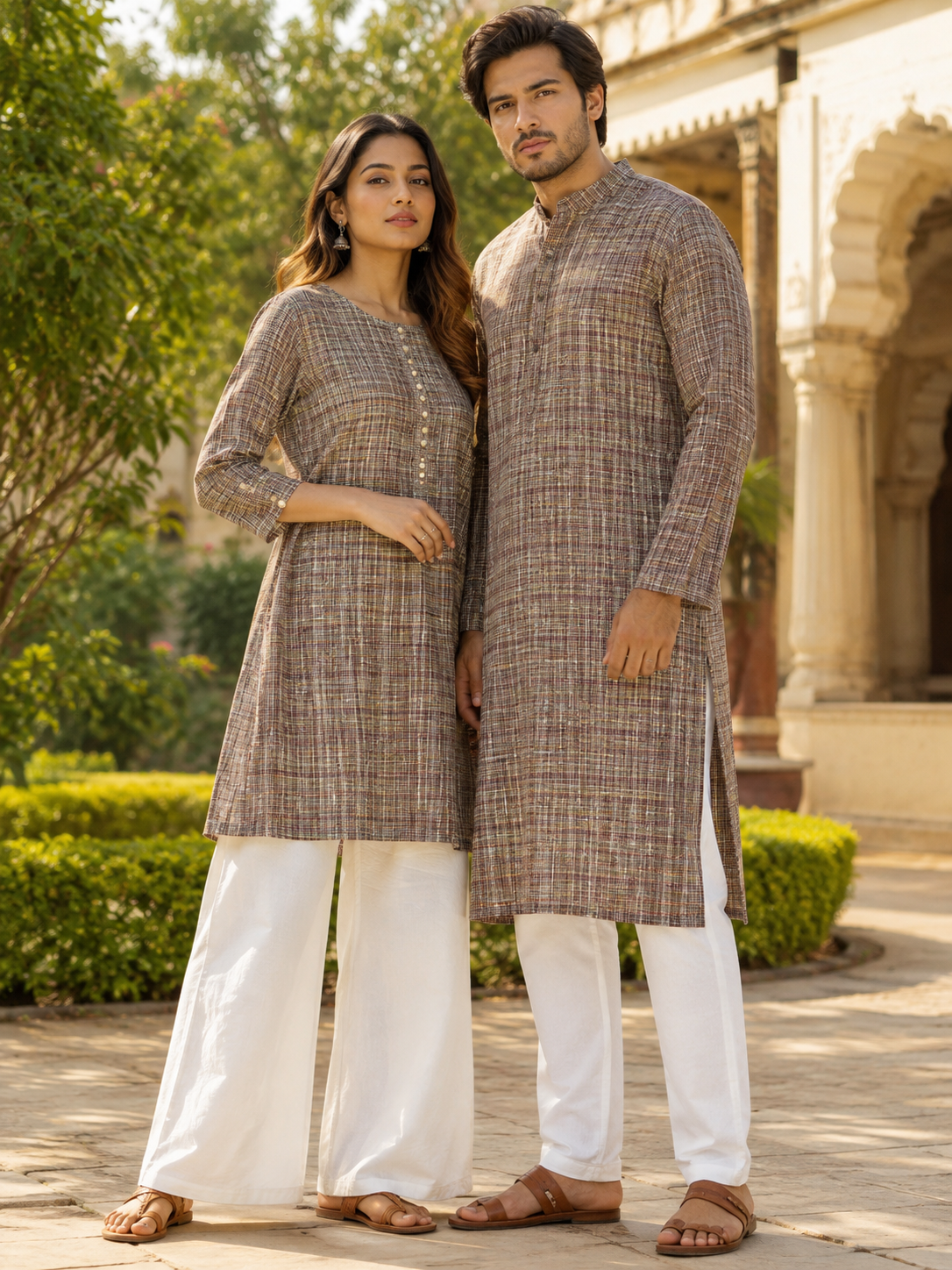 Natural Handwoven Khadi Fabric Combo Set- 5.5M