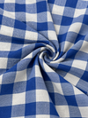 Authentic Blue Checked Khaddar Cotton Fabric